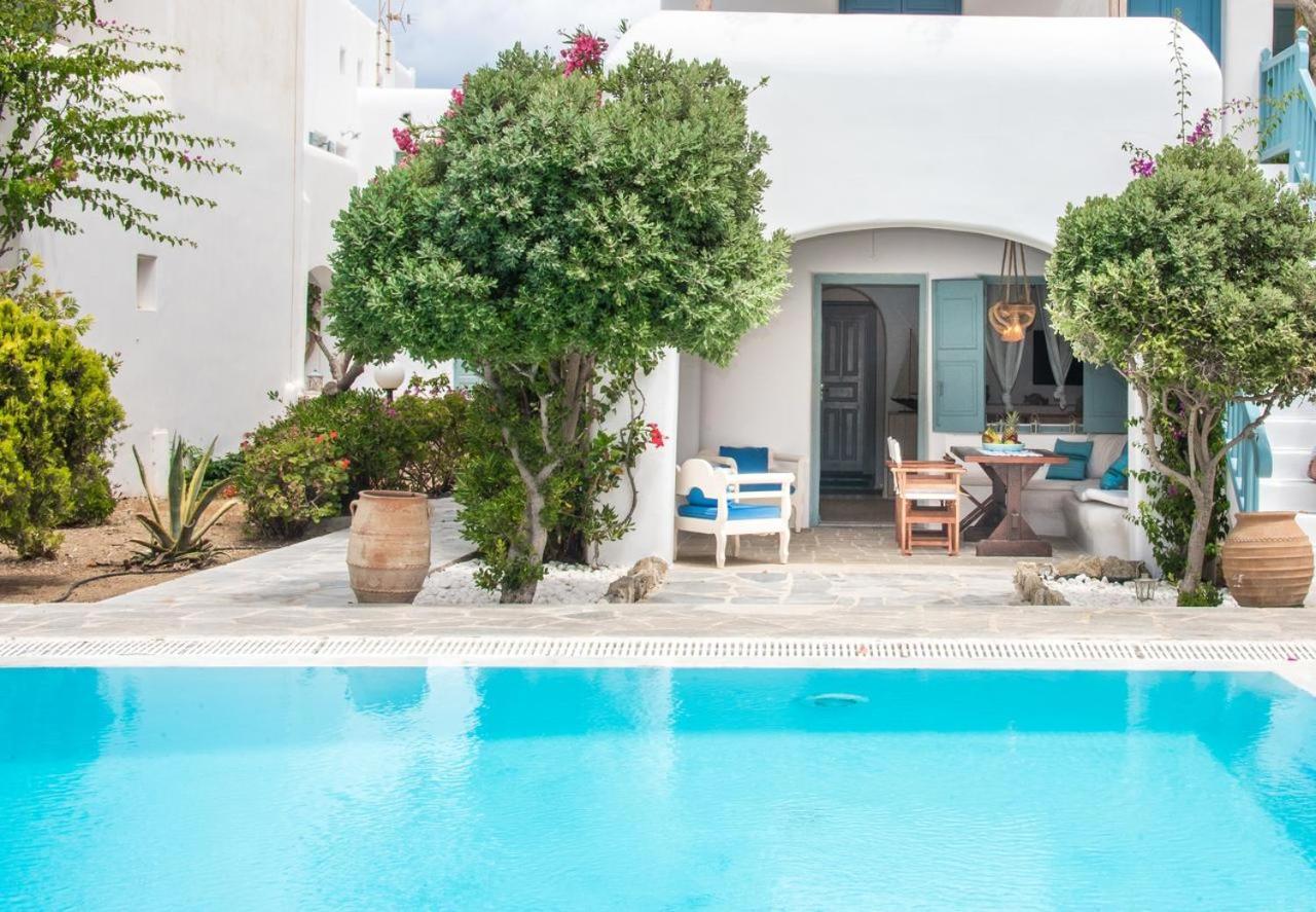 Mykonian Style W Shared Pool Houses & Nighttime Security Guard Ornos  Exterior foto